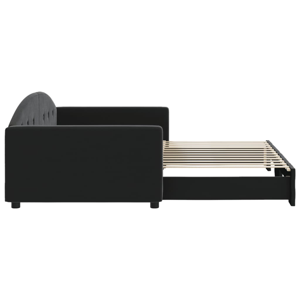vidaXL Sofa rozsuwana, czarna, 100x200 cm, aksamit