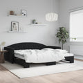 vidaXL Sofa rozsuwana, czarna, 100x200 cm, aksamit