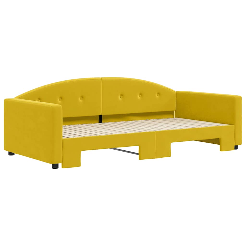 vidaXL Sofa rozsuwana, żółta, 100x200 cm, aksamit
