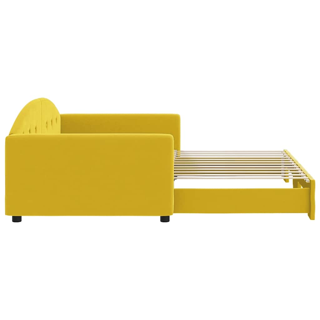 vidaXL Sofa rozsuwana, żółta, 100x200 cm, aksamit
