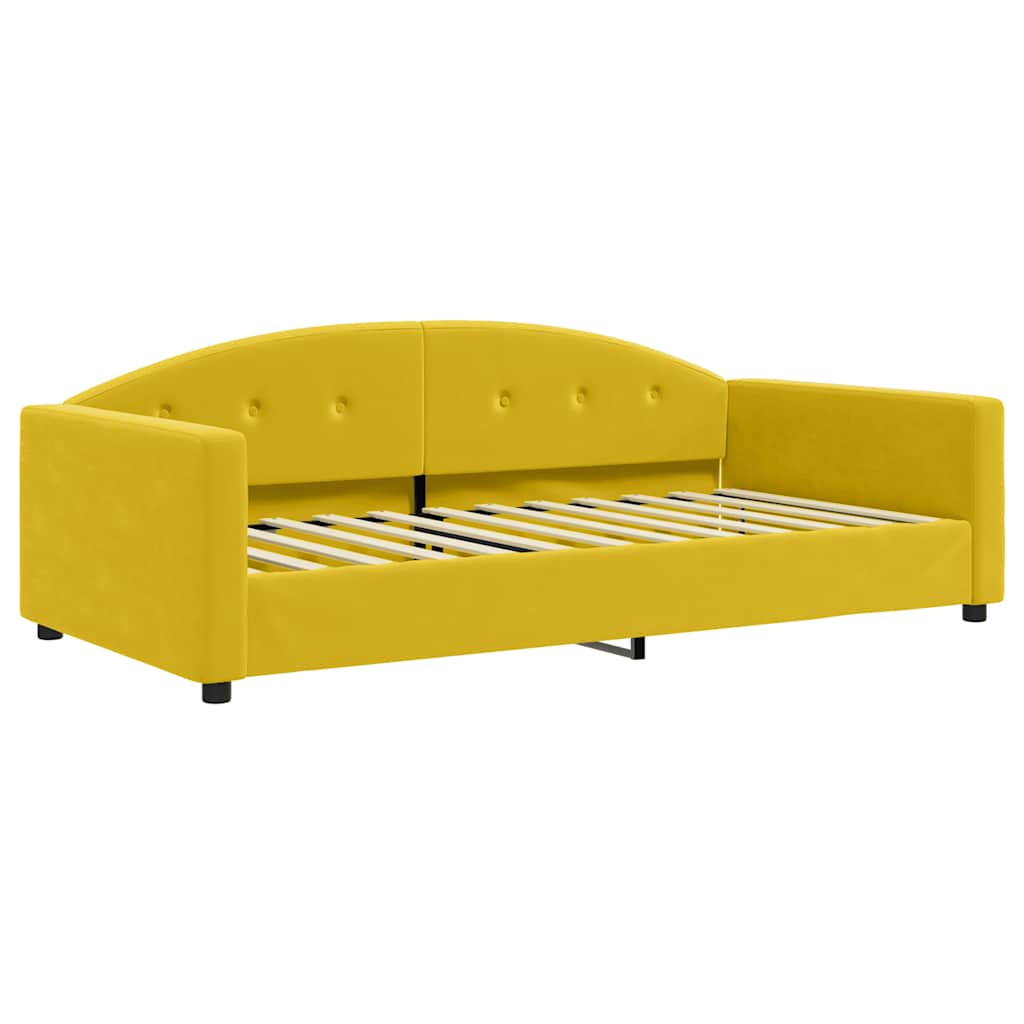 vidaXL Sofa rozsuwana, żółta, 100x200 cm, aksamit