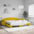 vidaXL Sofa rozsuwana, żółta, 100x200 cm, aksamit