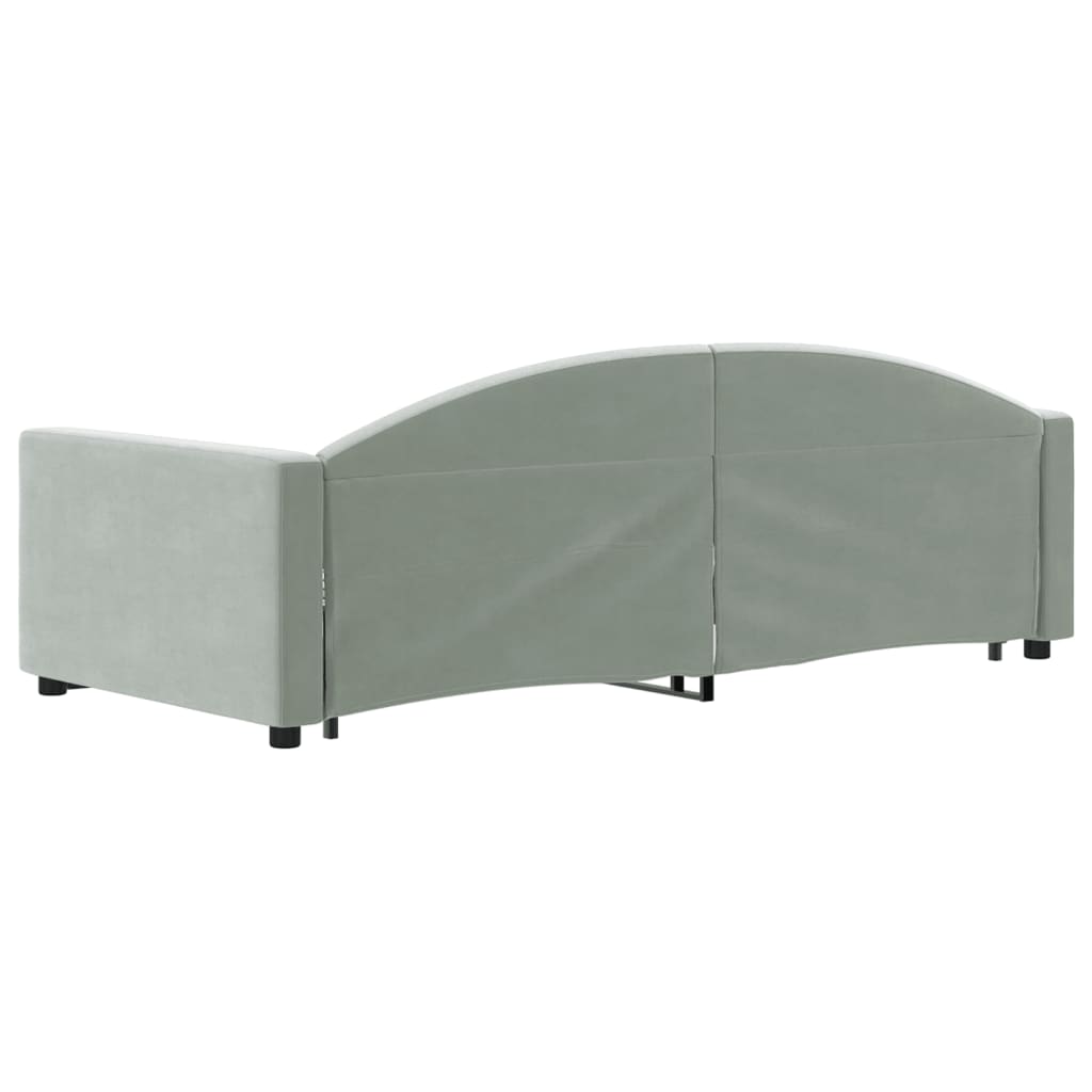 vidaXL Sofa rozsuwana, jasnoszara, 90x190 cm, aksamit