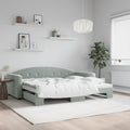 vidaXL Sofa rozsuwana, jasnoszara, 90x190 cm, aksamit