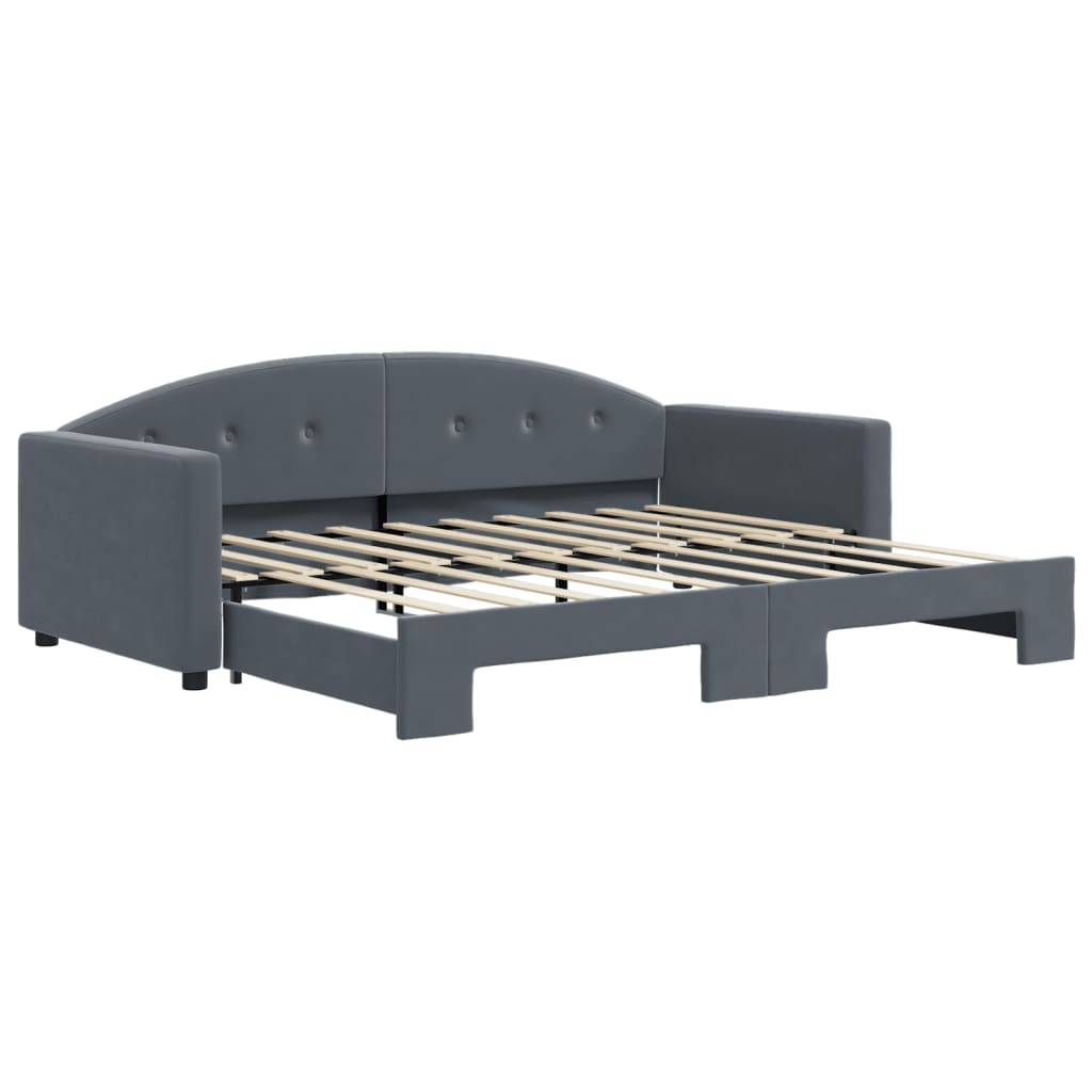 vidaXL Sofa rozsuwana, ciemnoszara, 90x190 cm, aksamit