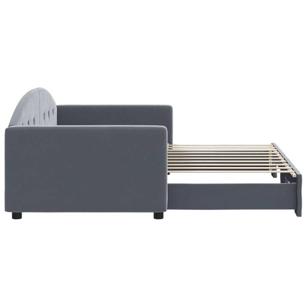 vidaXL Sofa rozsuwana, ciemnoszara, 90x190 cm, aksamit