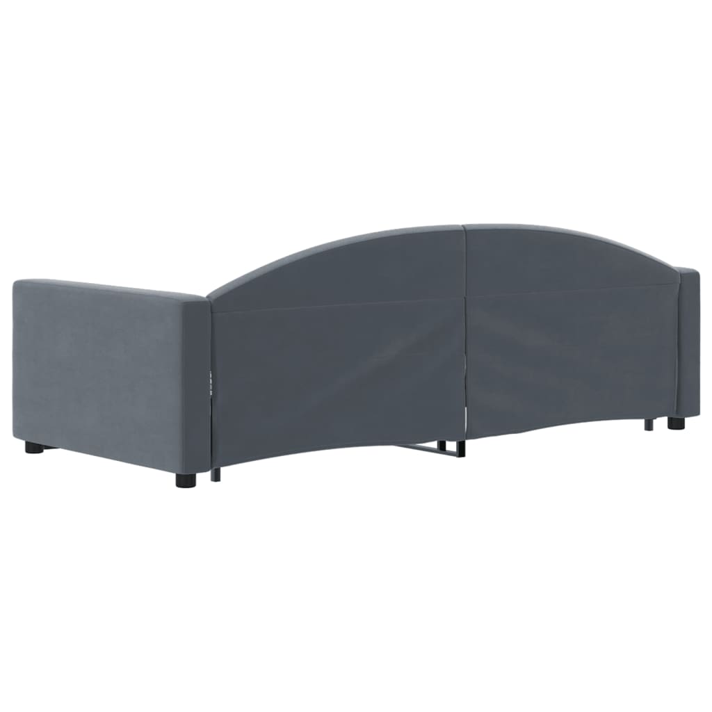 vidaXL Sofa rozsuwana, ciemnoszara, 90x190 cm, aksamit