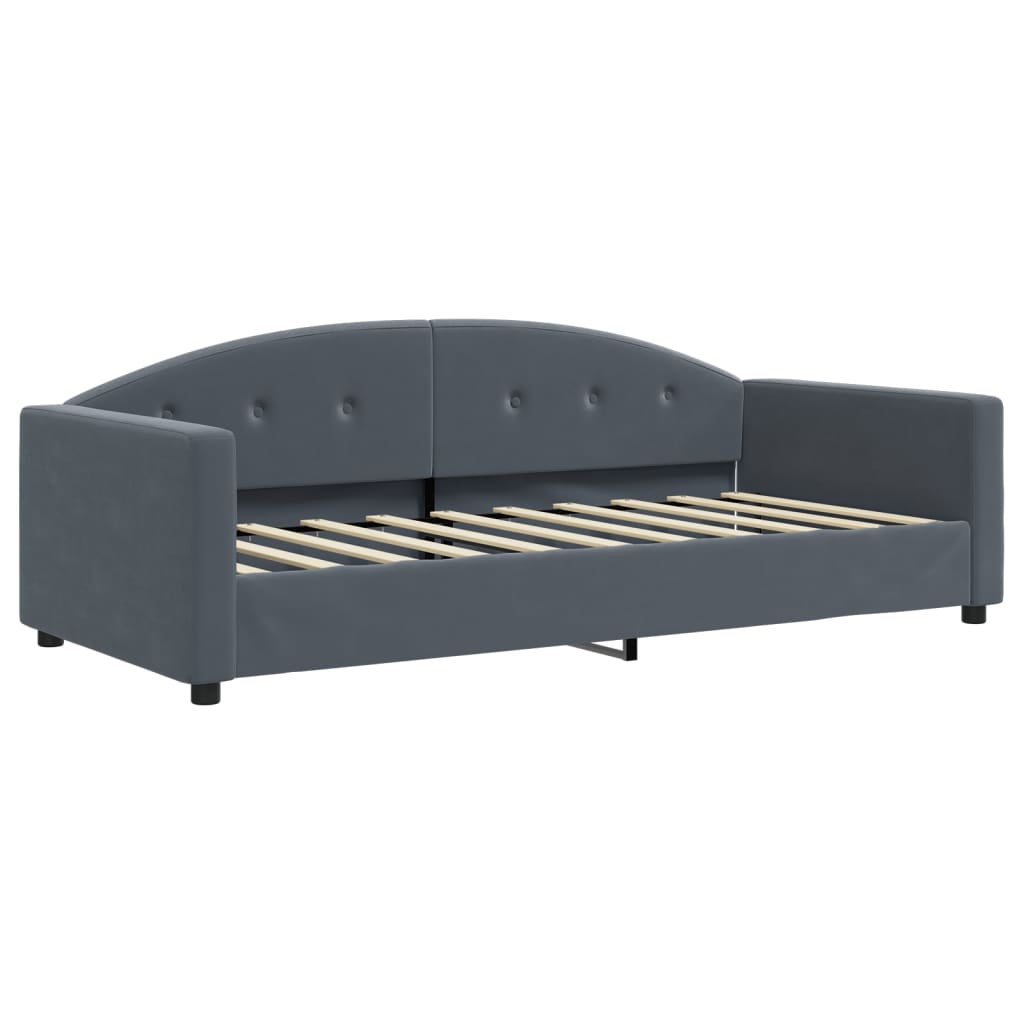 vidaXL Sofa rozsuwana, ciemnoszara, 90x190 cm, aksamit