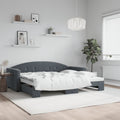 vidaXL Sofa rozsuwana, ciemnoszara, 90x190 cm, aksamit