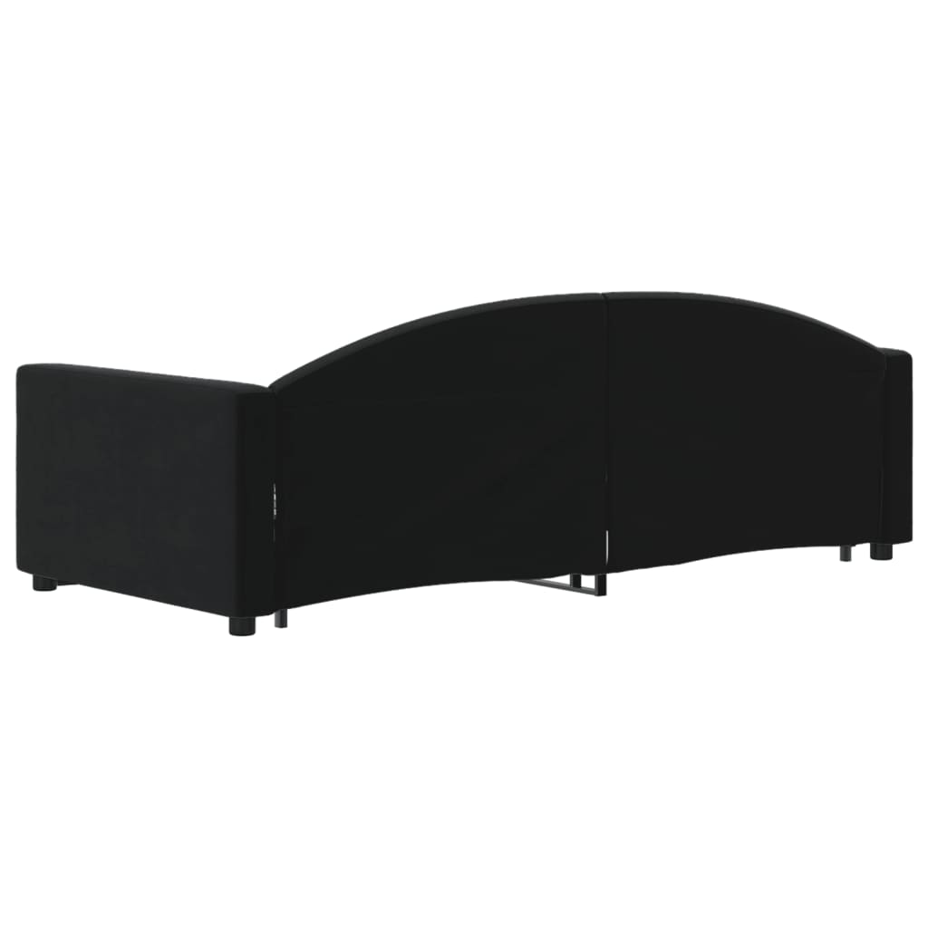 vidaXL Sofa rozsuwana, czarna, 90x190 cm, aksamit