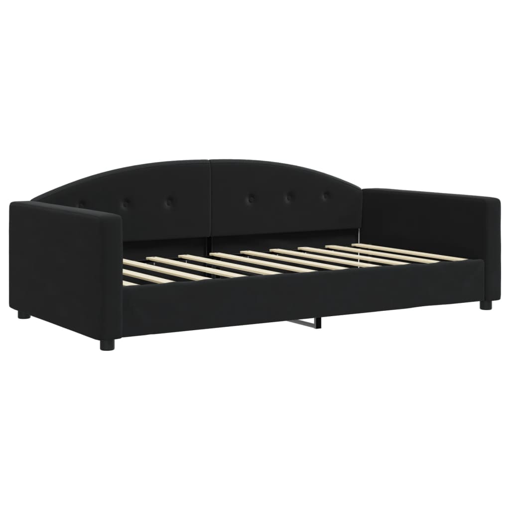 vidaXL Sofa rozsuwana, czarna, 90x190 cm, aksamit