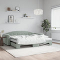 vidaXL Sofa rozsuwana z materacami, jasnoszara, 90x200 cm, aksamit