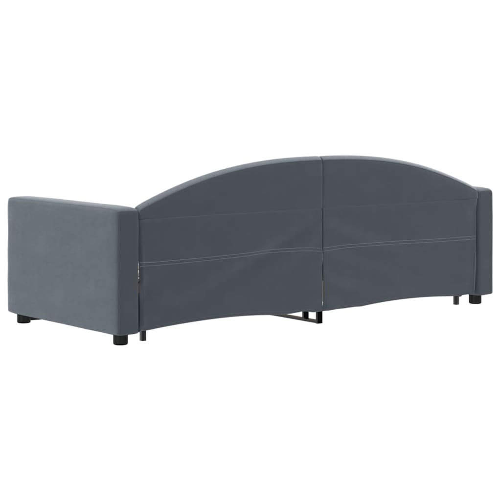 vidaXL Sofa rozsuwana z szufladami, ciemnoszara, 80x200 cm, aksamit