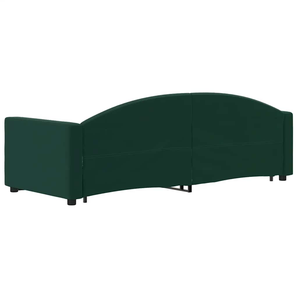vidaXL Sofa rozsuwana z szufladami, ciemnozielona, 80x200 cm, aksamit