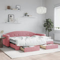 vidaXL Sofa rozsuwana z szufladami, różowa, 80x200 cm, aksamit