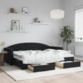 vidaXL Sofa rozsuwana z szufladami, czarna, 80x200 cm, aksamit