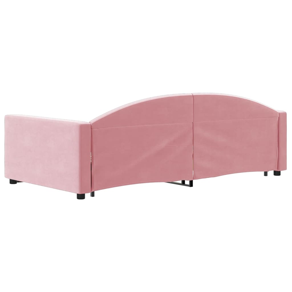 vidaXL Sofa rozsuwana z szufladami, różowa, 90x200 cm, aksamit