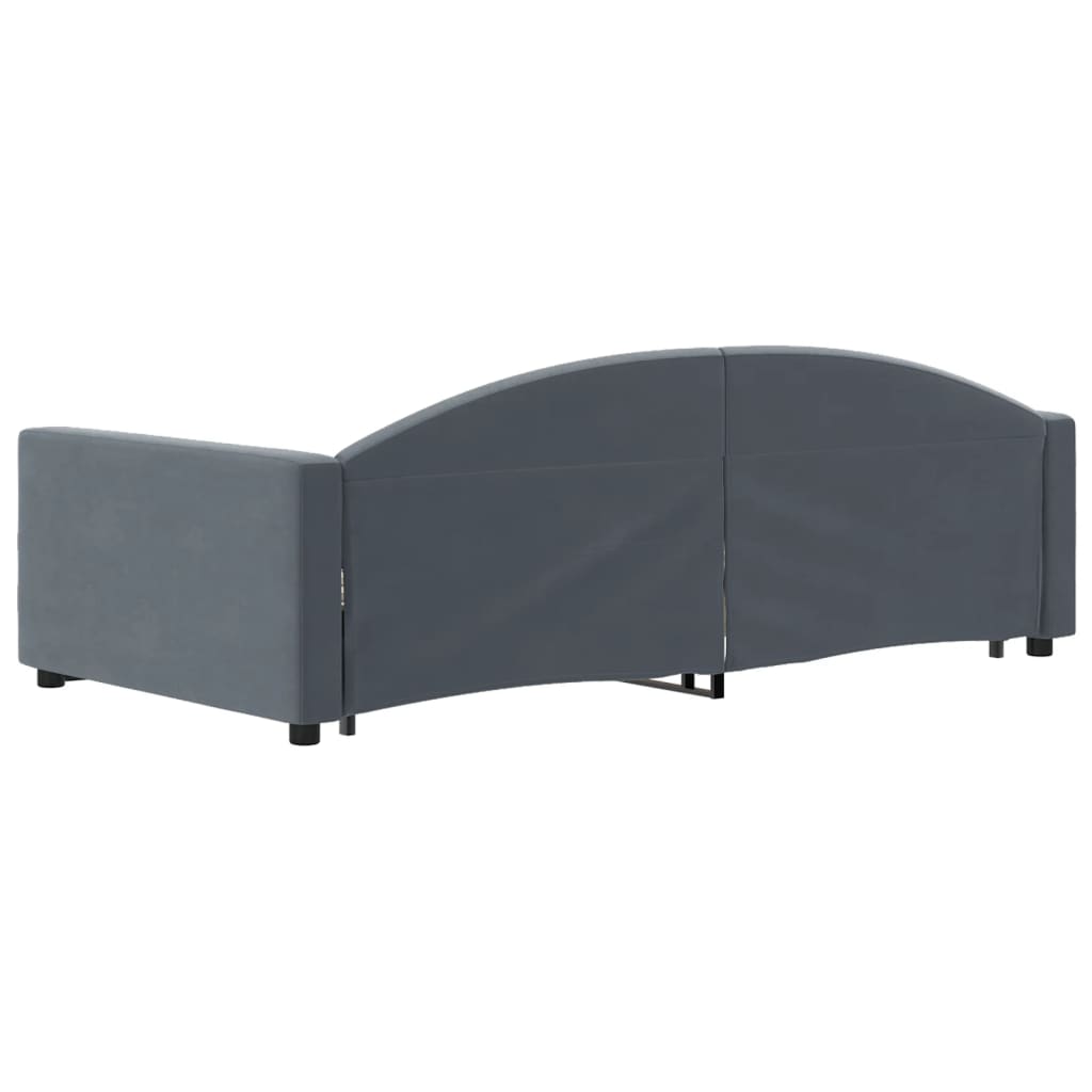 vidaXL Sofa rozsuwana z szufladami, ciemnoszara, 100x200 cm, aksamit
