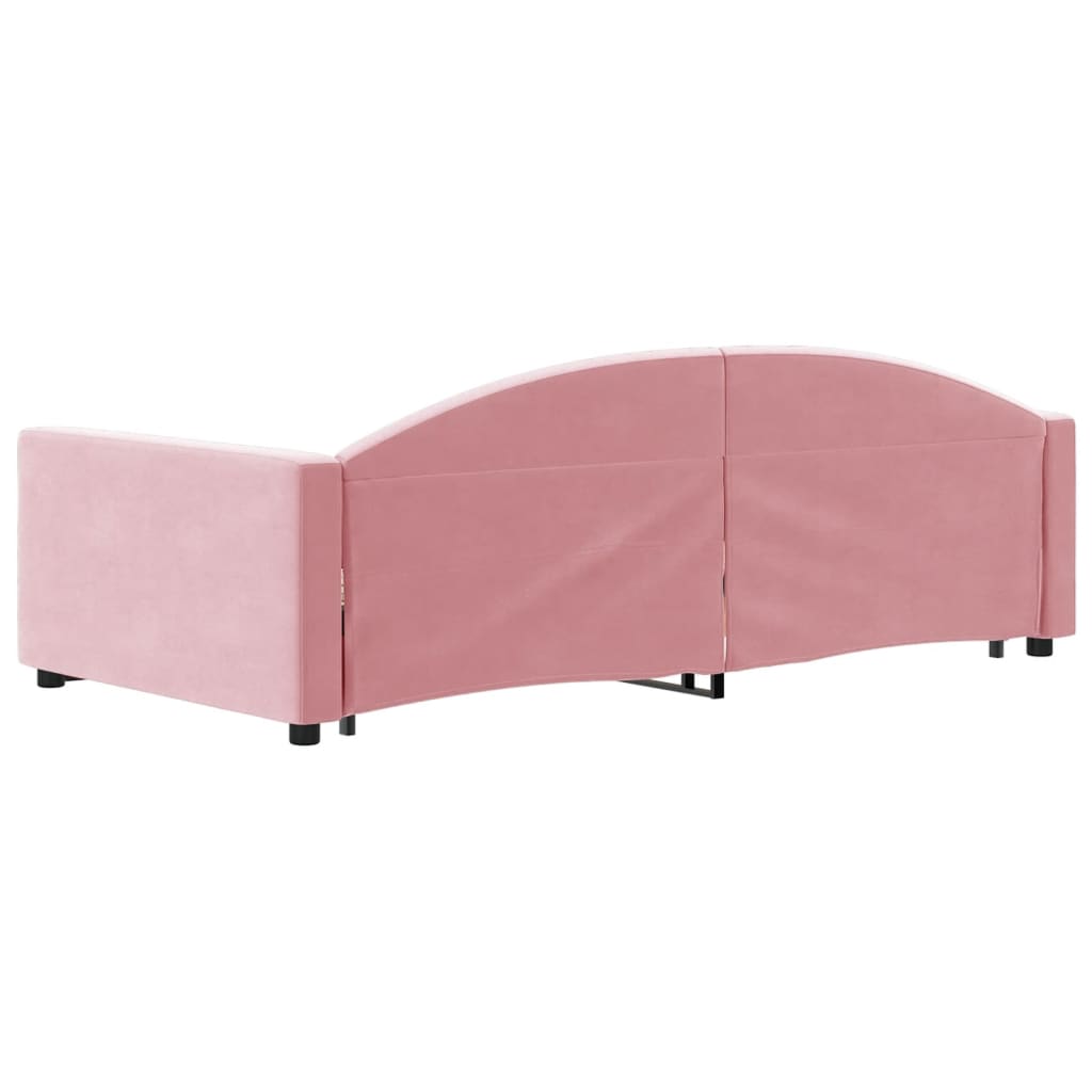 vidaXL Sofa rozsuwana z szufladami, różowa, 100x200 cm, aksamit