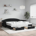 vidaXL Sofa rozsuwana z szufladami, czarna, 100x200 cm, aksamit