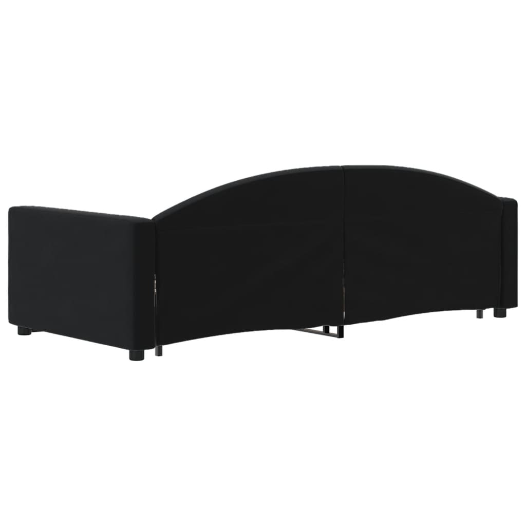 vidaXL Sofa rozsuwana z szufladami, czarna, 90x190 cm, aksamit