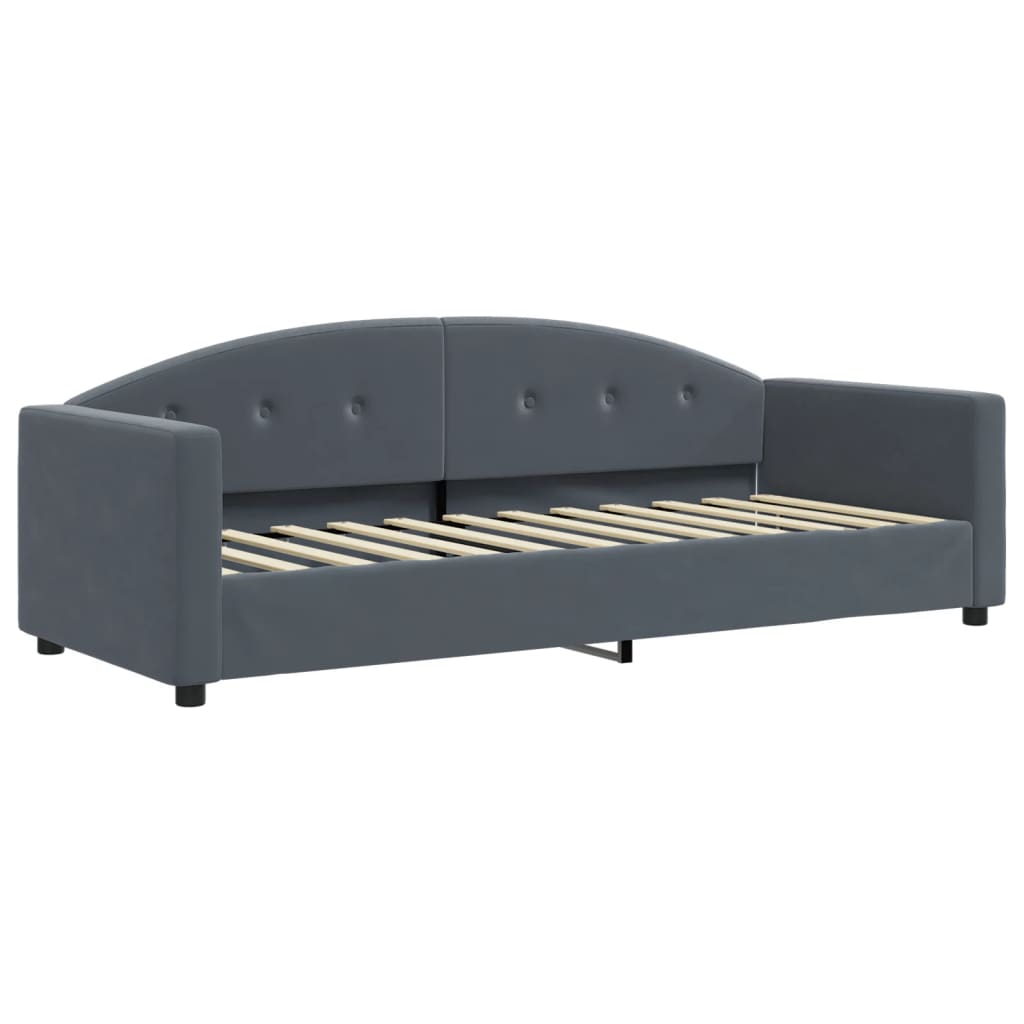 vidaXL Sofa rozsuwana z szufladami, ciemnoszara, 80x200 cm, aksamit
