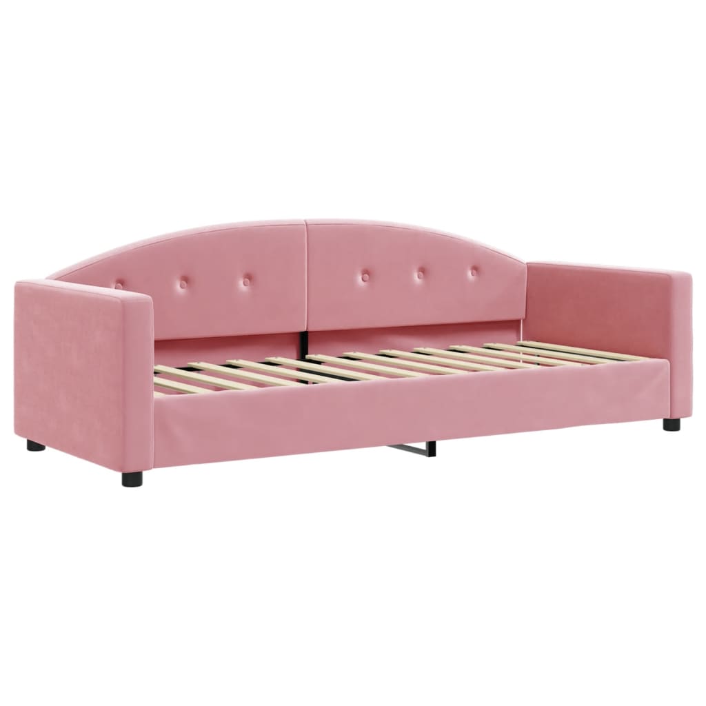 vidaXL Sofa rozsuwana z szufladami, różowa, 80x200 cm, aksamit