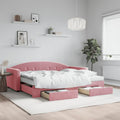 vidaXL Sofa rozsuwana z szufladami, różowa, 90x200 cm, aksamit