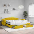 vidaXL Sofa rozsuwana z szufladami, żółta, 100x200 cm, aksamit