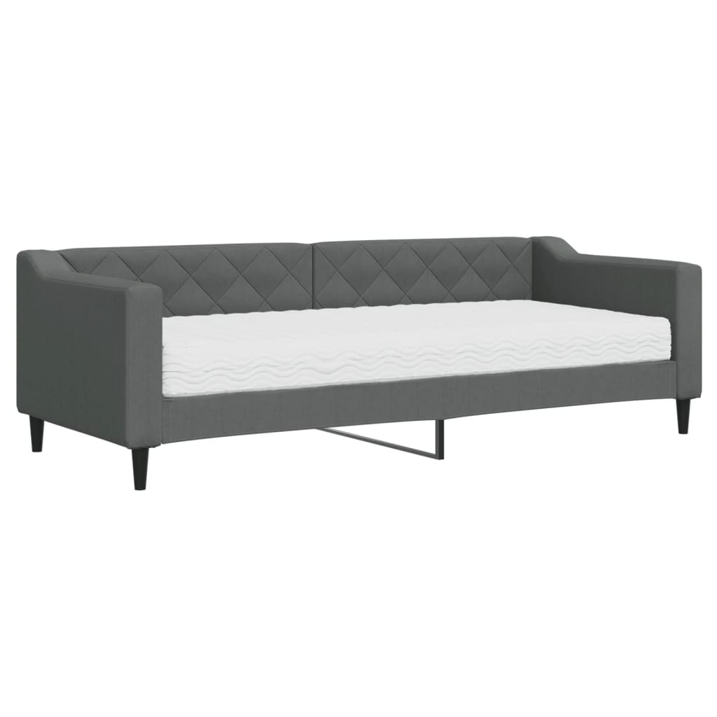 vidaXL Sofa z materacem do spania, ciemnoszara, 80x200 cm, tkanina