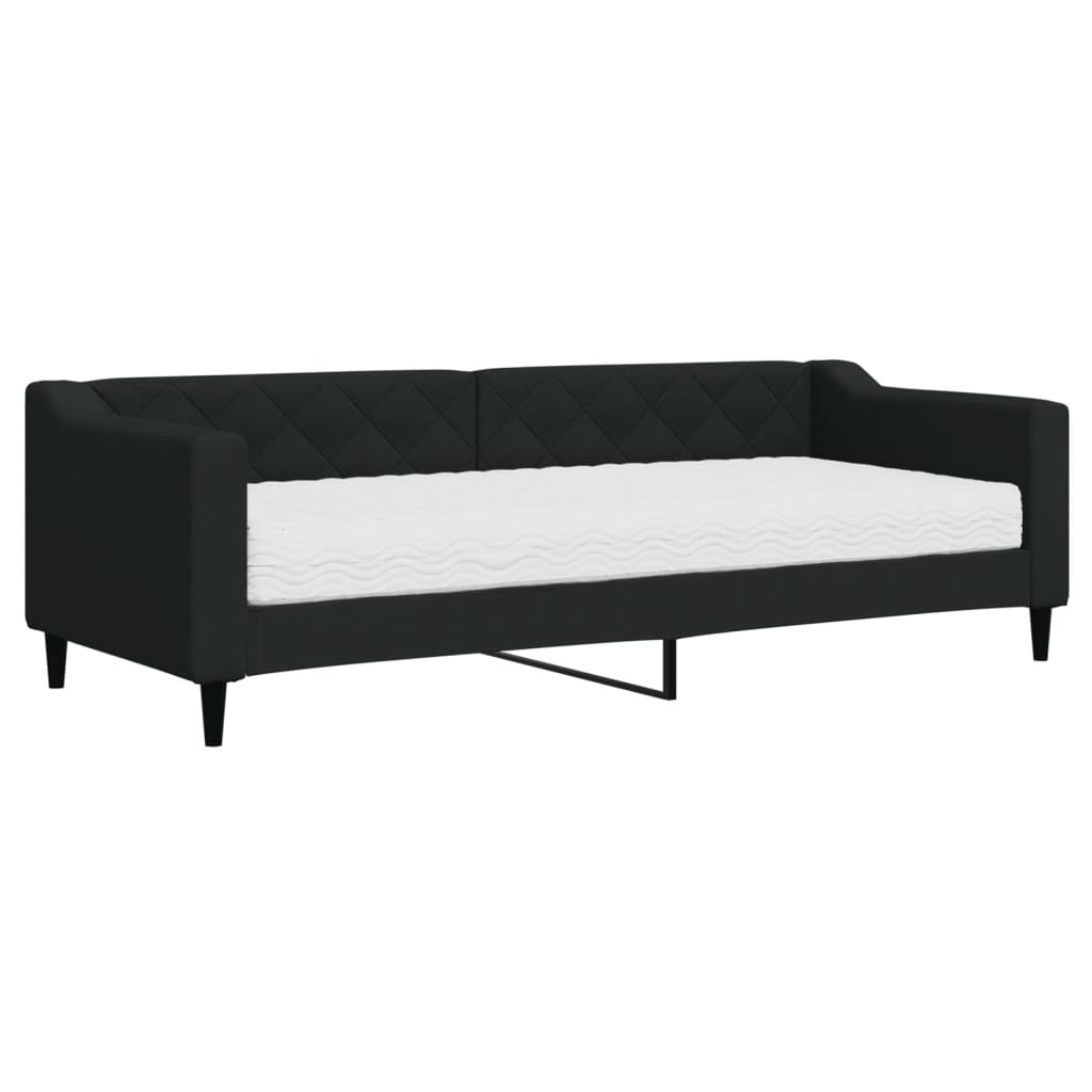 vidaXL Sofa z materacem do spania, czarna, 80x200 cm, tkanina