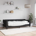 vidaXL Sofa z materacem do spania, czarna, 80x200 cm, tkanina