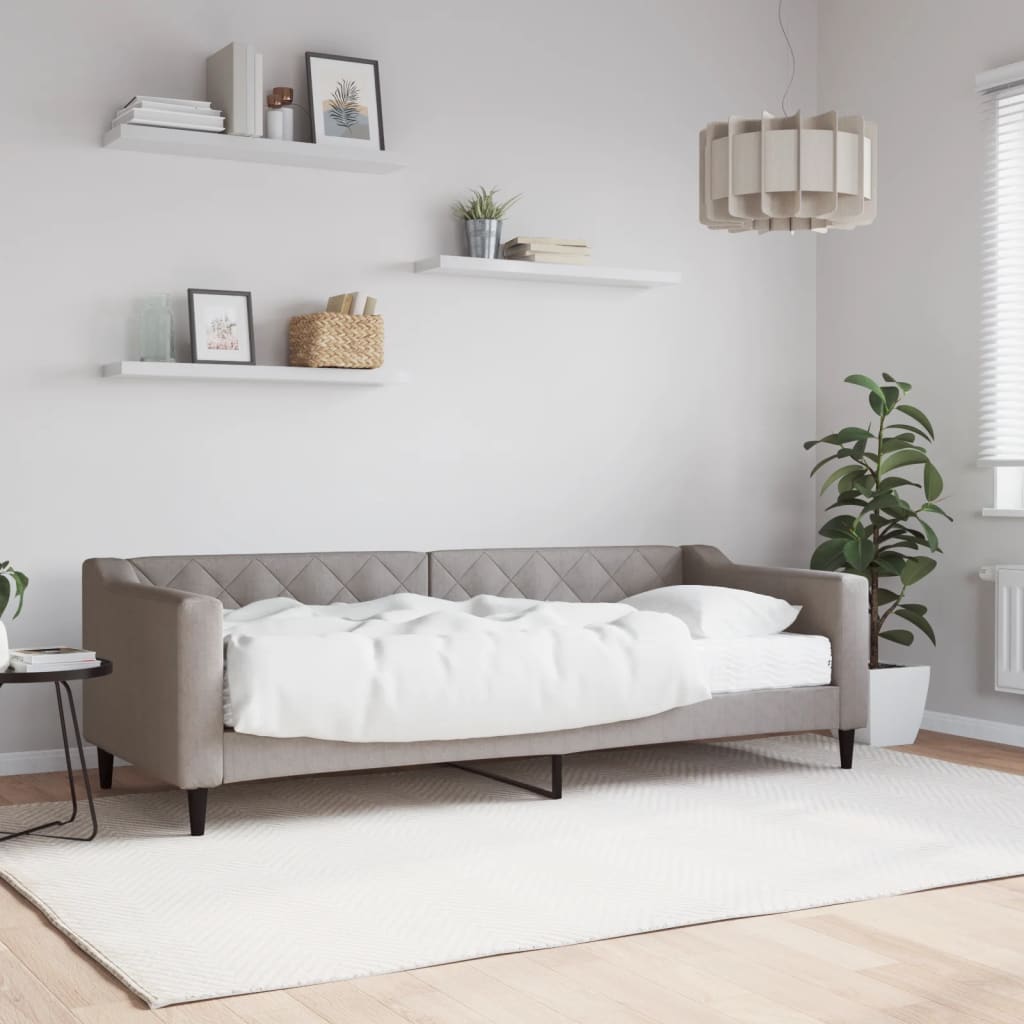 vidaXL Sofa z materacem do spania, kolor taupe, 80x200 cm, tkanina