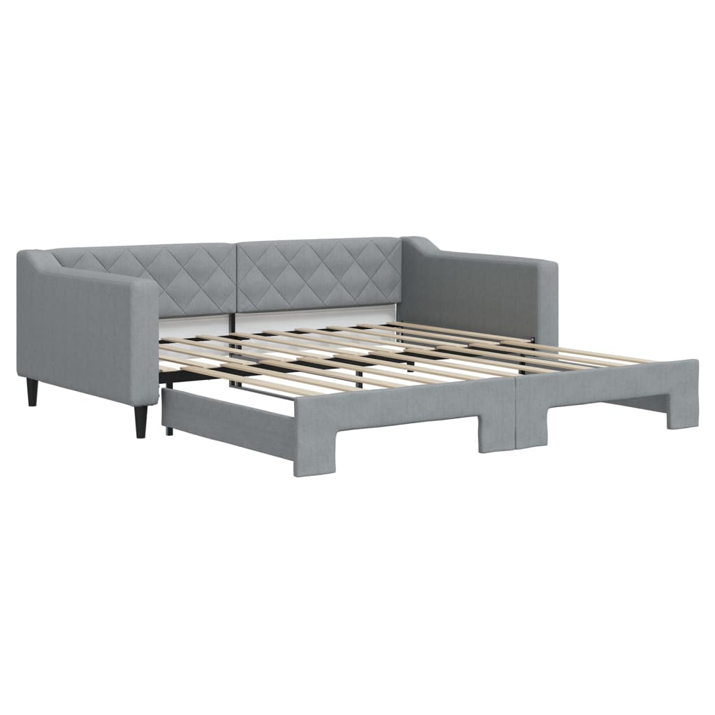 vidaXL Sofa rozsuwana, jasnoszara, 100x190 cm, tkanina