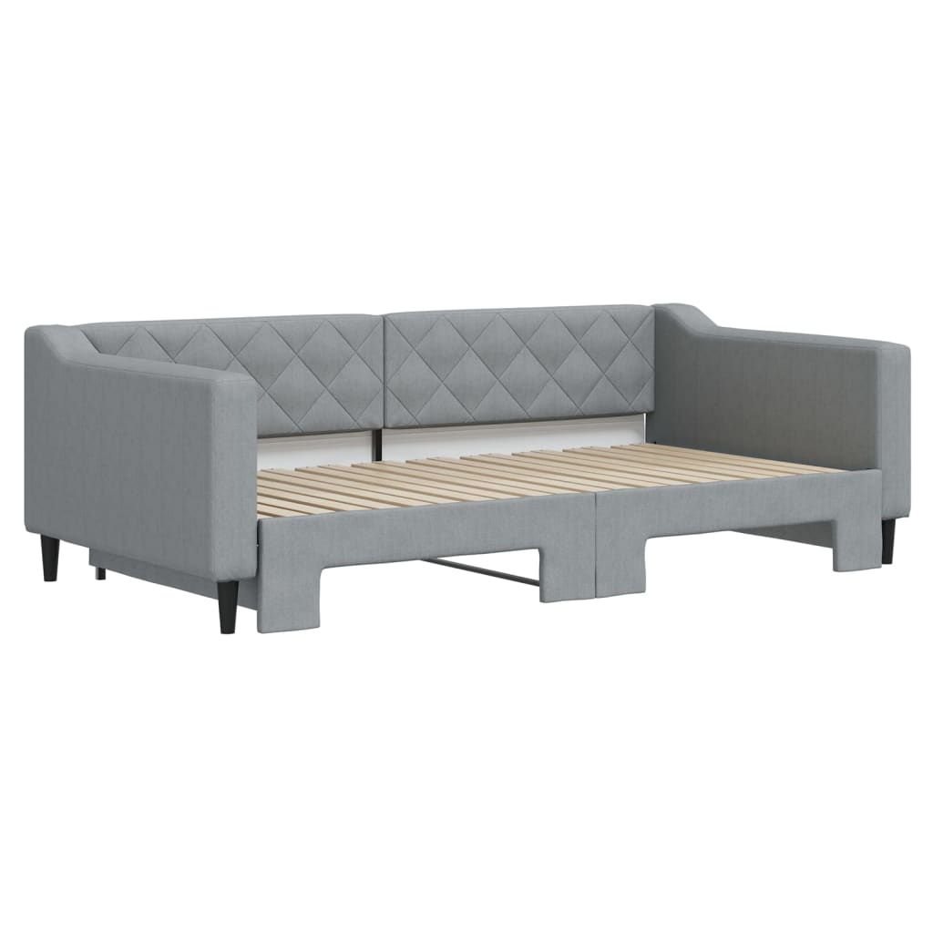 vidaXL Sofa rozsuwana, jasnoszara, 100x190 cm, tkanina