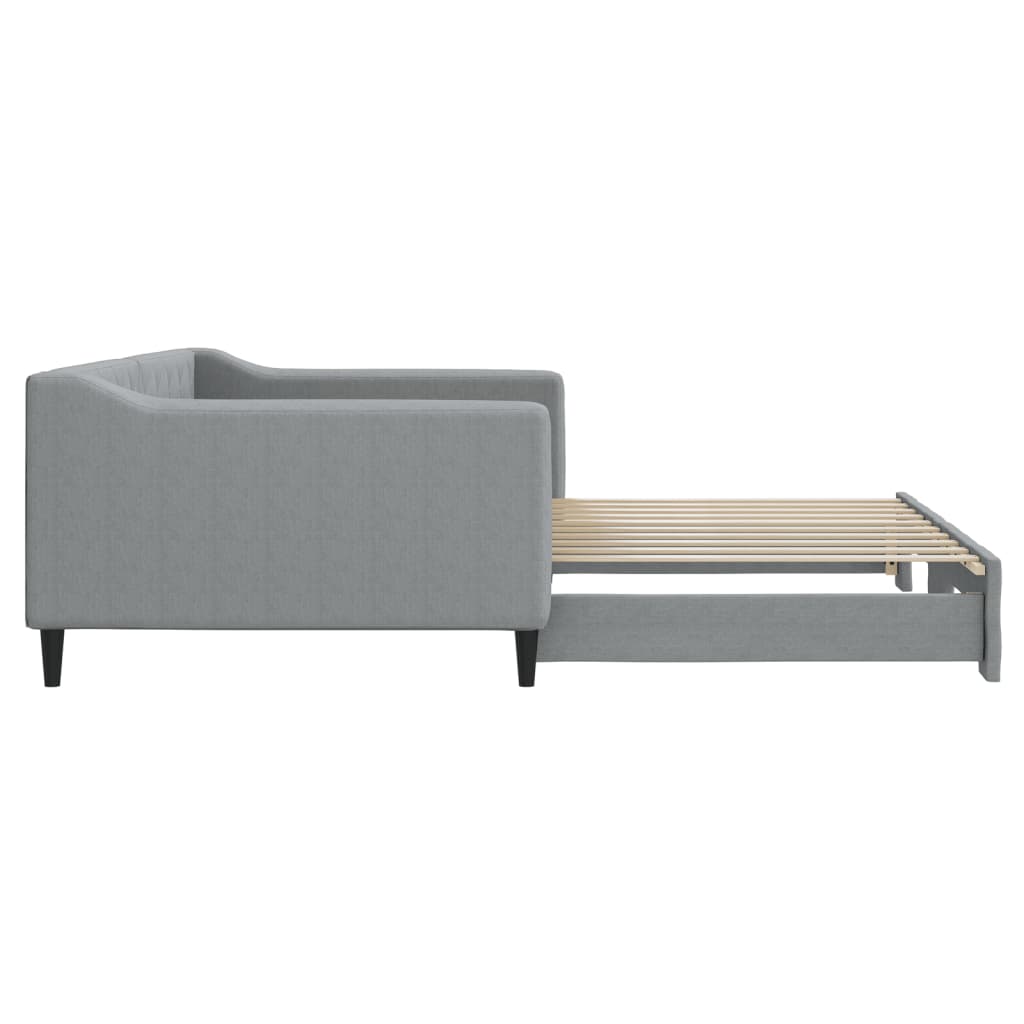 vidaXL Sofa rozsuwana, jasnoszara, 100x190 cm, tkanina