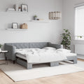 vidaXL Sofa rozsuwana, jasnoszara, 100x190 cm, tkanina