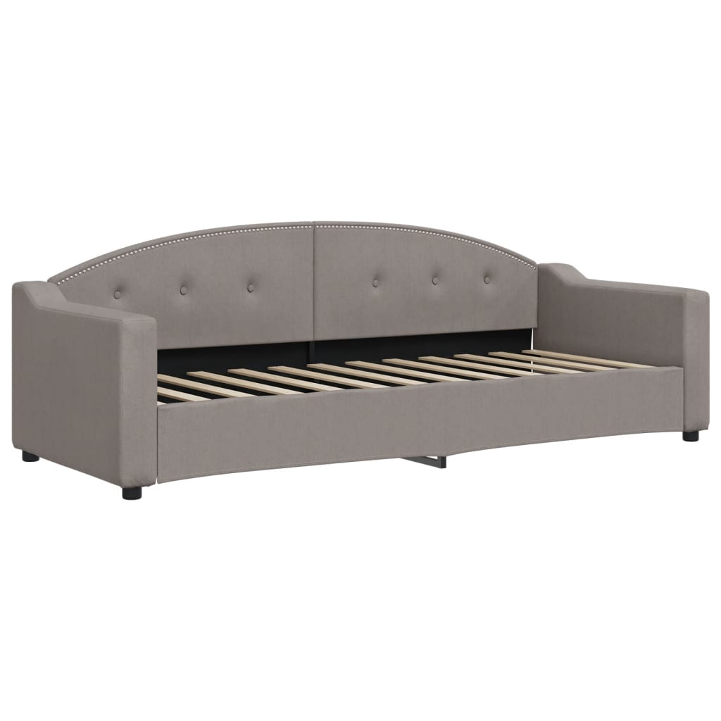 vidaXL Sofa rozsuwana z materacami, kolor taupe, 80x200 cm, tkanina