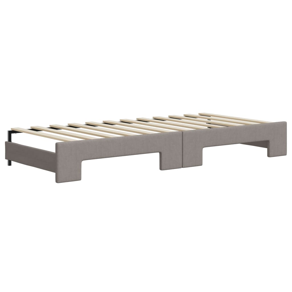 vidaXL Sofa rozsuwana z materacami, kolor taupe, 80x200 cm, tkanina