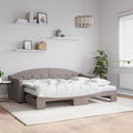 vidaXL Sofa rozsuwana z materacami, kolor taupe, 80x200 cm, tkanina