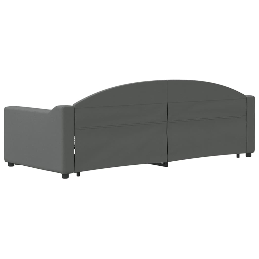 vidaXL Sofa rozsuwana z szufladami, ciemnoszara, 80x200 cm, tkanina