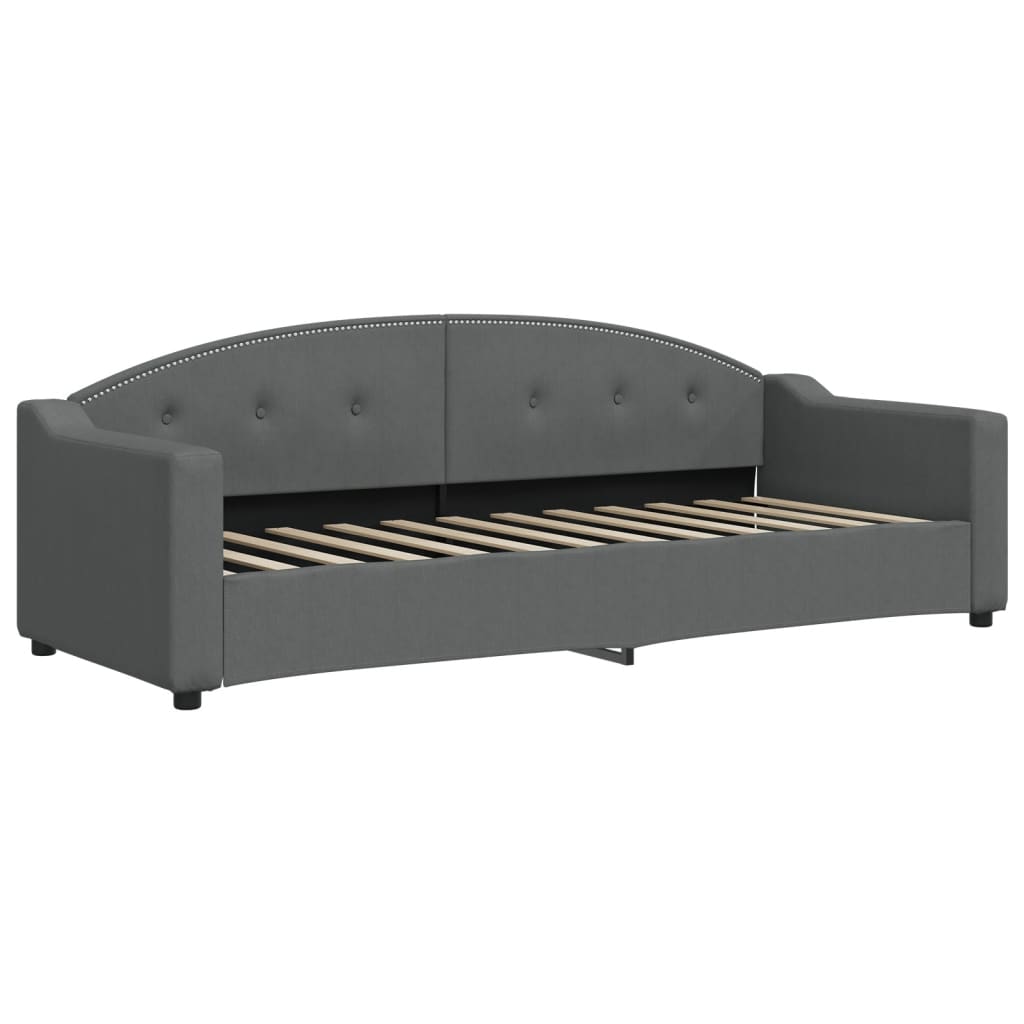 vidaXL Sofa rozsuwana z szufladami, ciemnoszara, 80x200 cm, tkanina