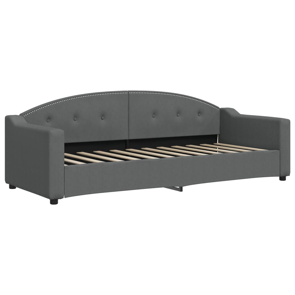 vidaXL Sofa rozsuwana z szufladami, ciemnoszara, 80x200 cm, tkanina