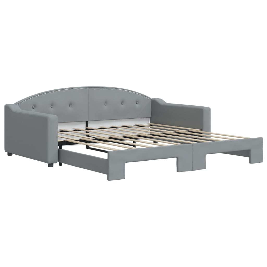 vidaXL Sofa rozsuwana, jasnoszara, 100x190 cm, tkanina