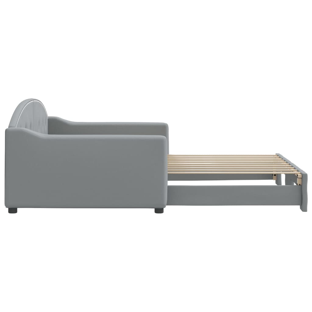vidaXL Sofa rozsuwana, jasnoszara, 100x190 cm, tkanina