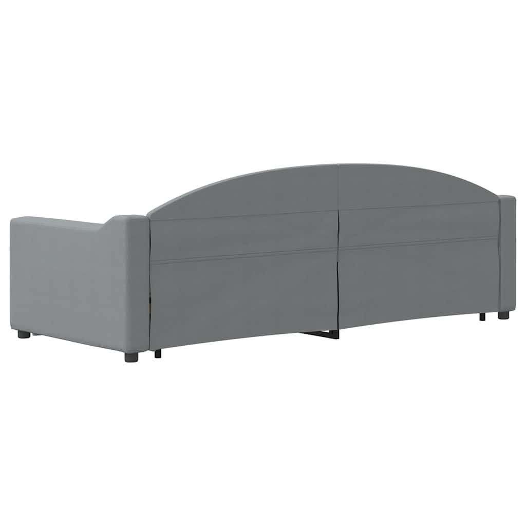 vidaXL Sofa rozsuwana z szufladami, jasnoszara, 100x190 cm, tkanina