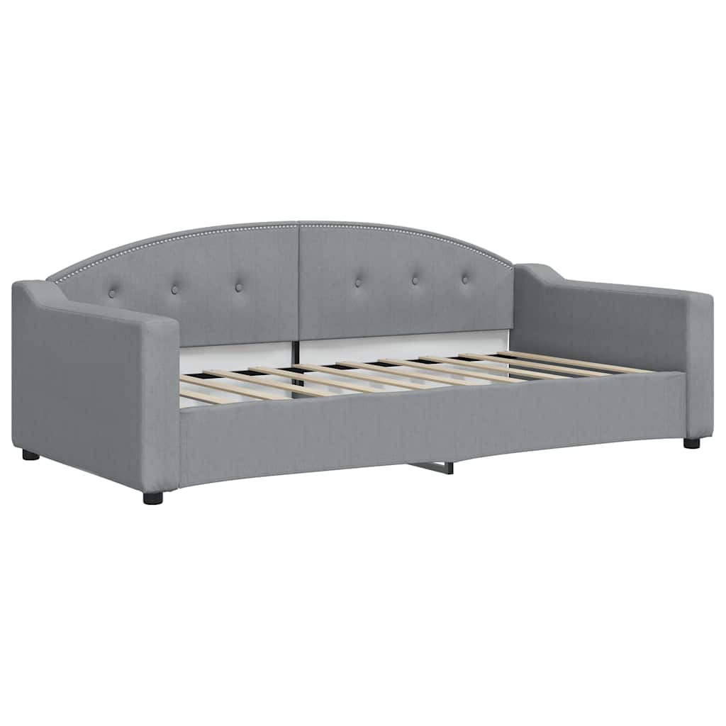 vidaXL Sofa rozsuwana z szufladami, jasnoszara, 100x190 cm, tkanina