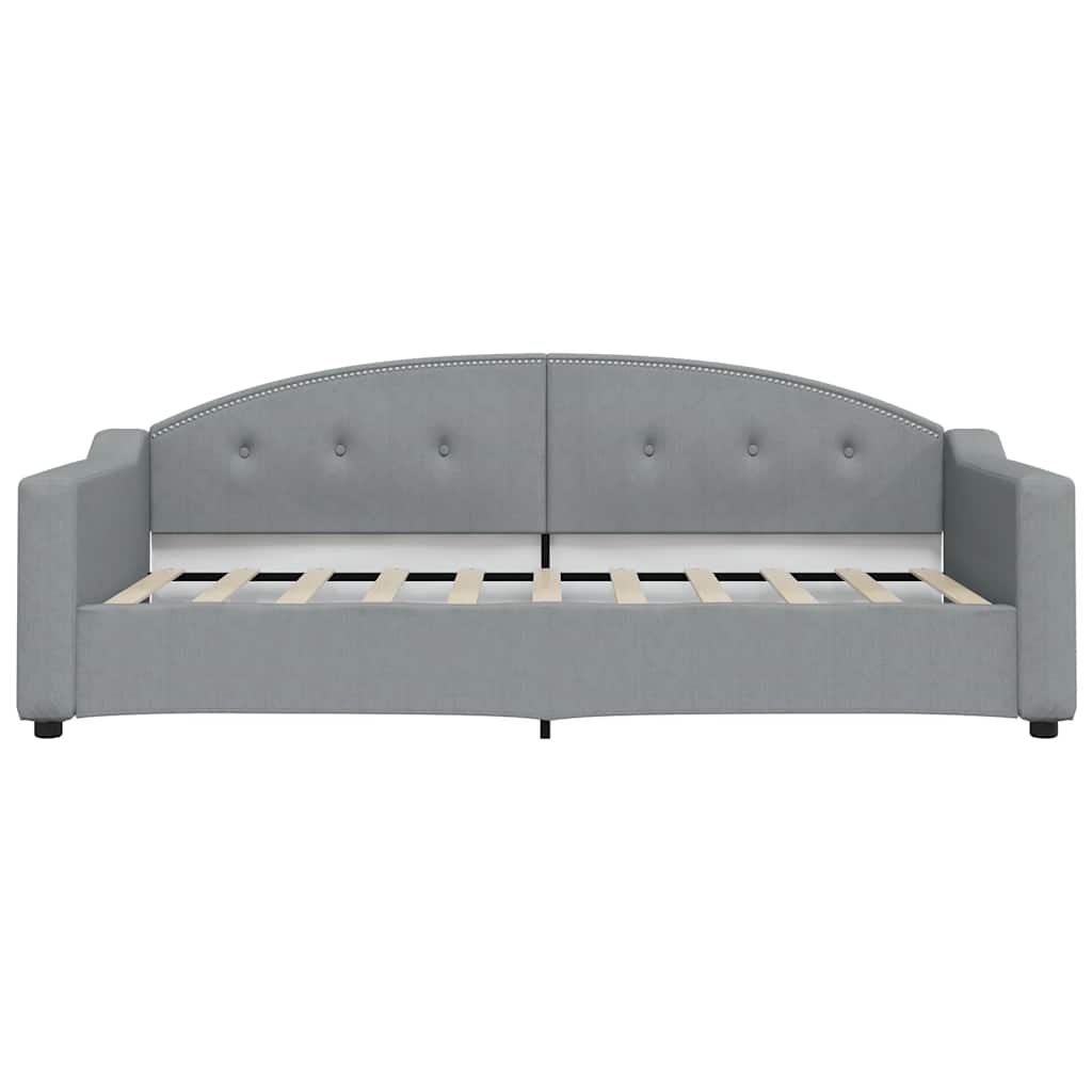 vidaXL Sofa rozsuwana z szufladami, jasnoszara, 100x190 cm, tkanina