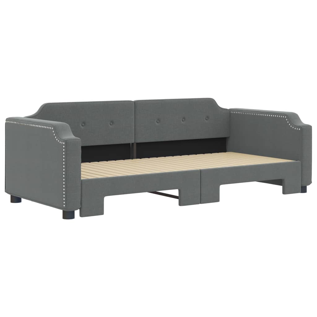 vidaXL Sofa rozsuwana, ciemnoszara, 90x200 cm, tkanina