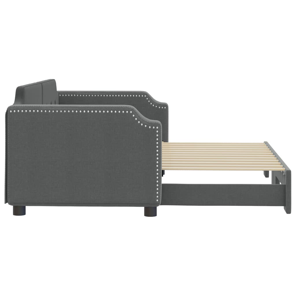 vidaXL Sofa rozsuwana, ciemnoszara, 90x200 cm, tkanina
